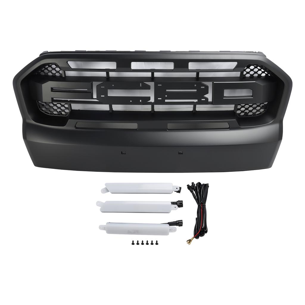 Raptor Style Front Bumper Grill Grille Fit Ford Ranger 2015-2019 T7 W/LED