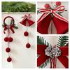 1pcs Christmas Ball Velvet Red Bell Hanging Ornaments Xmas Tree Pendants Christmas Decorations For Home New Year Party Supplies