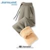 Jeanswest Men's Winter Plush-Lined Letter Print Jogger Pants