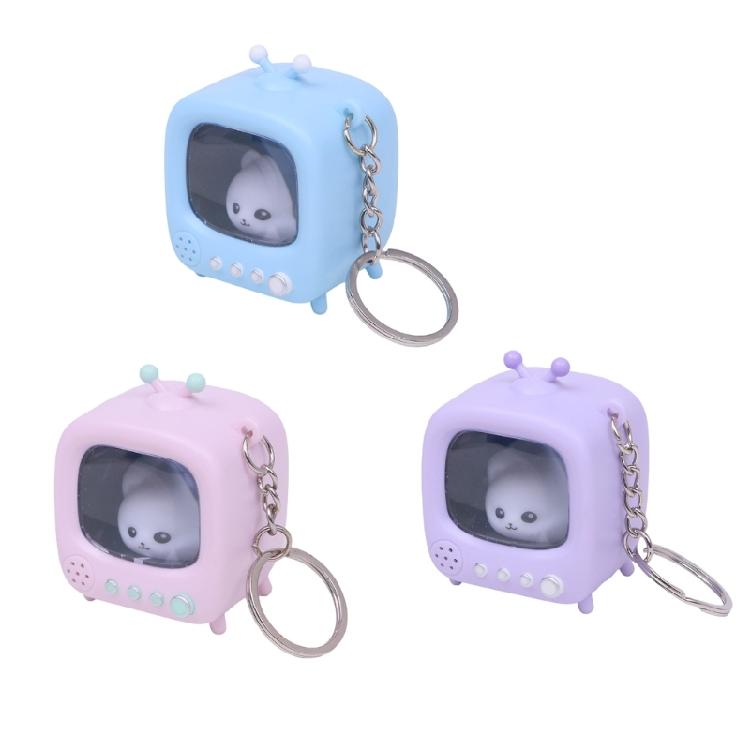 Novelty Television Keychain Glowing Doll Backpack Hanging Decoration For Night Visibility Camping Gear Kids Room