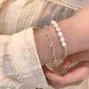 Vintage Minimalist Pearl Metal Bracelet  Design Everyday Jewelry Accessories