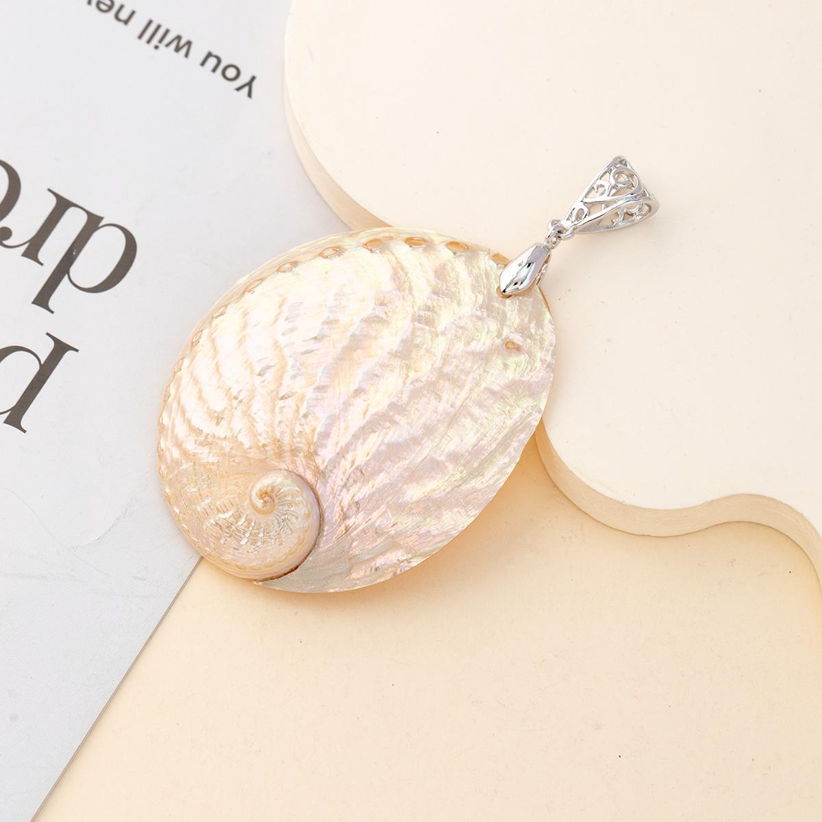 

1 шт. Подвеска в виде ракушки в пляжном стиле для самостоятельного изготовления женских и мужских ожерелий, брелоков, аксессуаров, креативных украшений, пасхальных рождественских подарков, поделок 1Pc/45-50×56-62mm белый