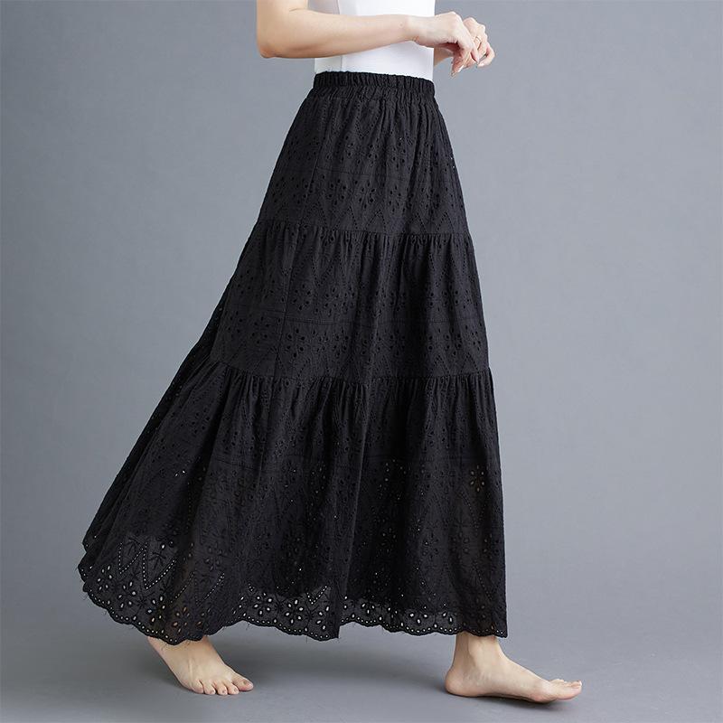 Women's Summer Openwork Embroidered Skirt