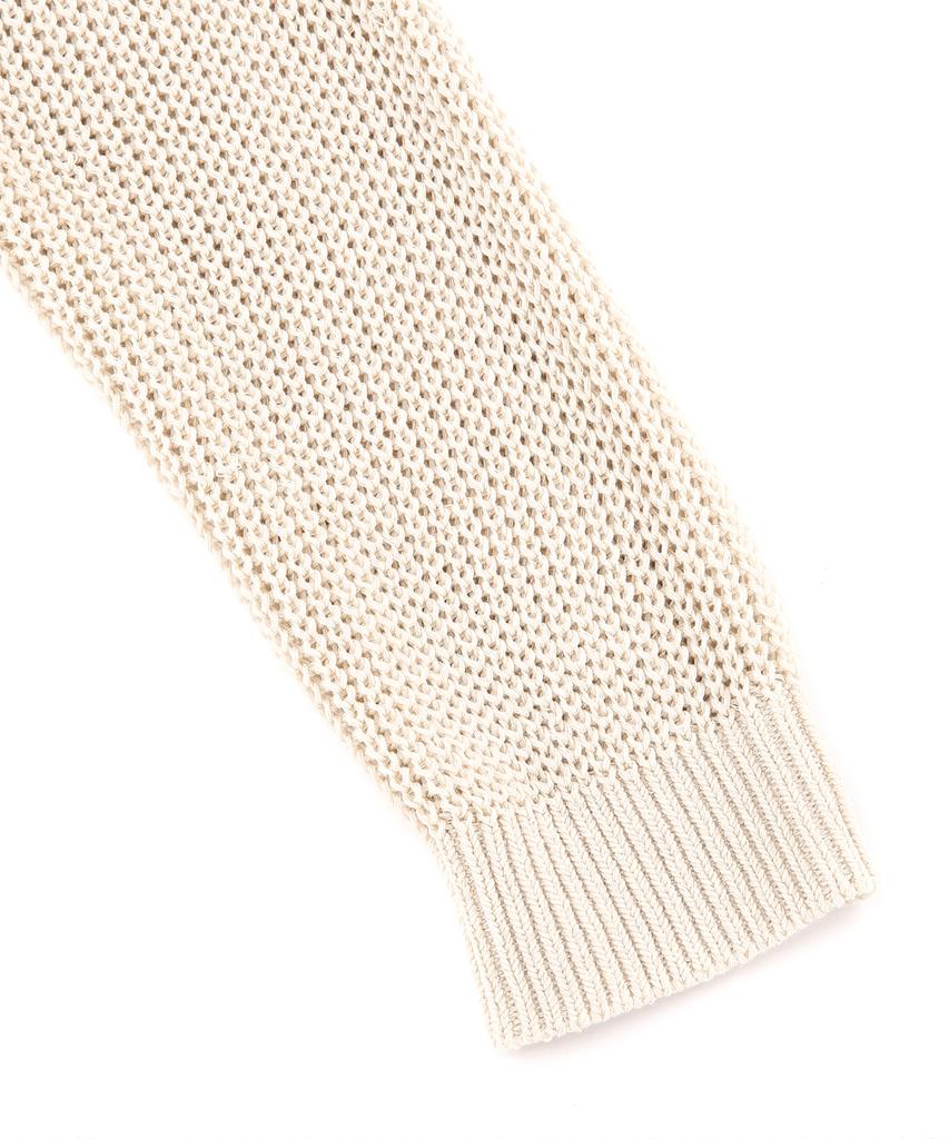Il Corso Airy Mesh Knit Zip-Up Hoodie Light Beige
