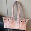 Single-shoulder Bag Women's Niche Commuting Retro Bag Riveted Hot Girl Motorcycle Underarm Bag