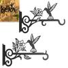 Outdoor Metal Lantern Bracket Aesthetic Wall Plant Hanger, Hanging with Bird Pattern, Anti Modern Black Hook Rust Hooks for Plants Feeder Wind