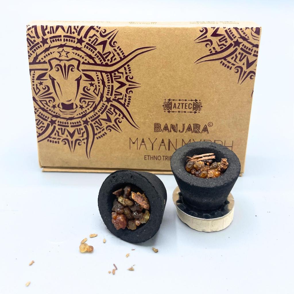 Smudge Cups Incense Mayan Myrrh Sage, Banjara