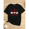 Christmas Graphic T Shirt Unisex Cute Gnome and SnowUnisex Printed Casual Short  Sleeve Summer Top Suitable for Christmas Parties