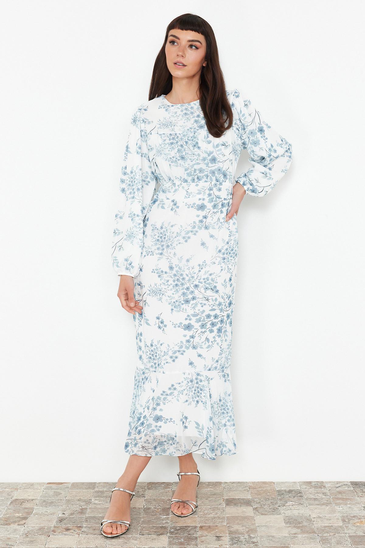 

Женское модное новое шифоновое платье в стиле хиджаба на подкладке цвета экрю с цветочным принтом