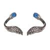 Angel Wing Twisted Rhinestones Studs Earrings Crystal Embellished Wing Ear Bone Nail Alloy Jewelry For Sensitive Skin