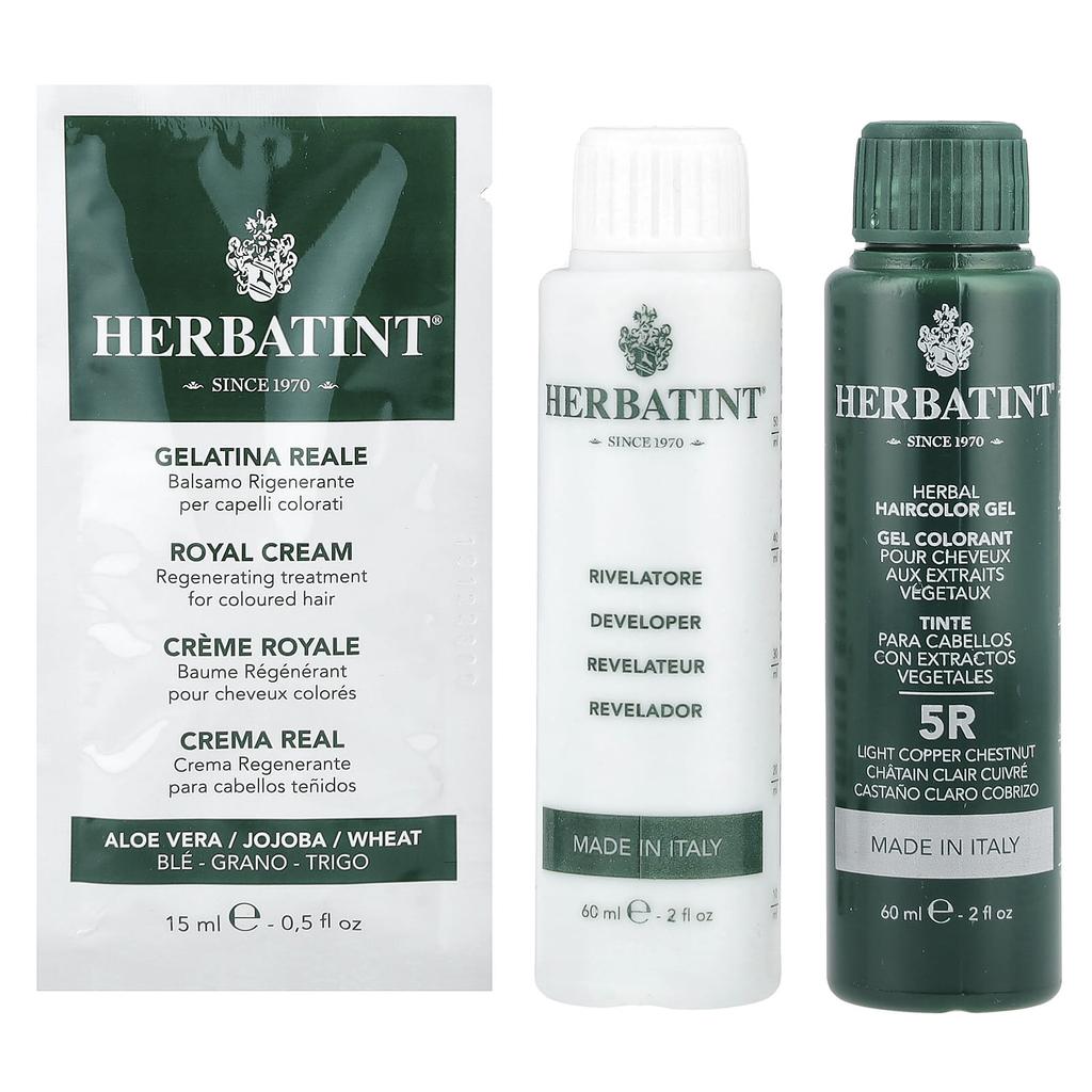 Herbatint, Permanent Hair Color Gel, 5R Light Copper Chestnut, 5.75 fl oz (170 ml)