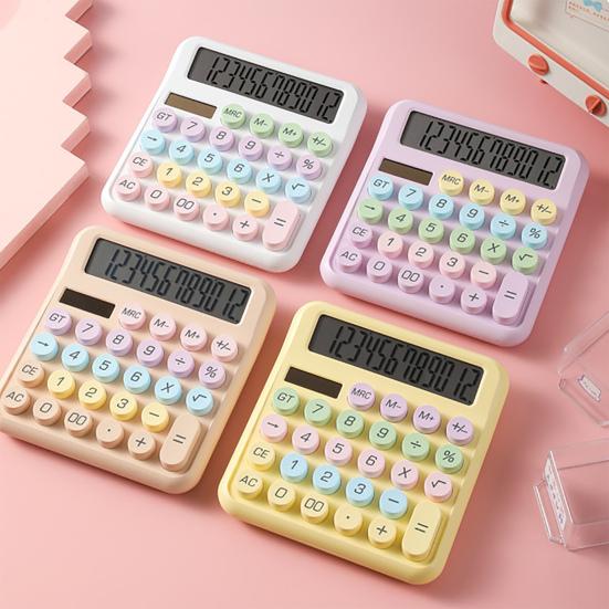 Calculator Typewriter Style Large LCD Display Easy Reading Round Keys Calculator for Everyday Office Use