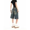 Women's Fashion Vintage High Waist 2000S Blue Denim Shorts Casual Men Jean Loose Fit Y2K Street Harajuku Style Baggy Shorts