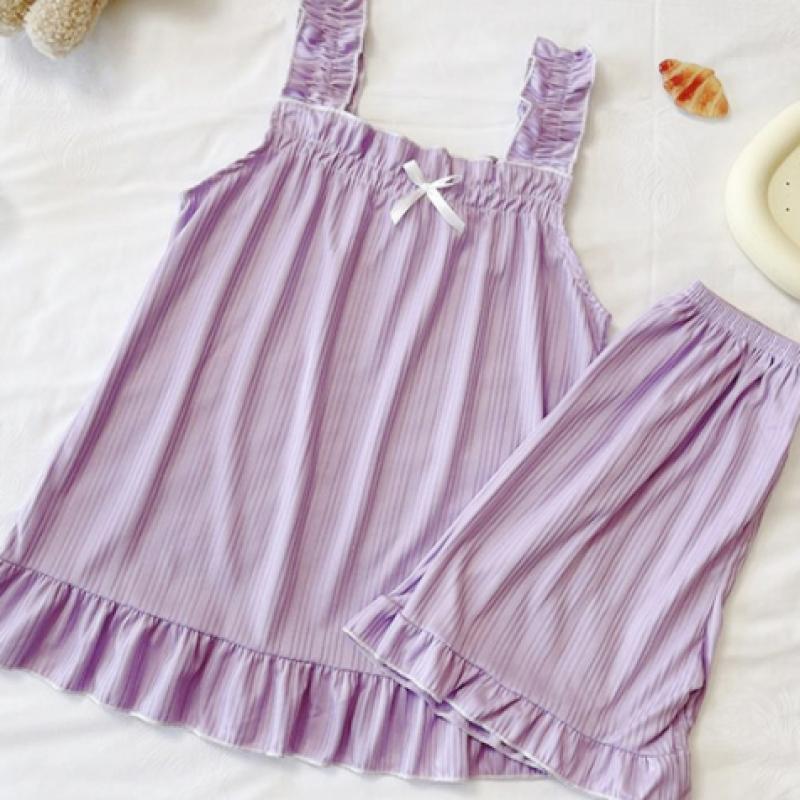 [Shop  ] Women S paStel 5 Color Ruffle naShi ShortS pajamaS Set Won wSet Wfa7e11