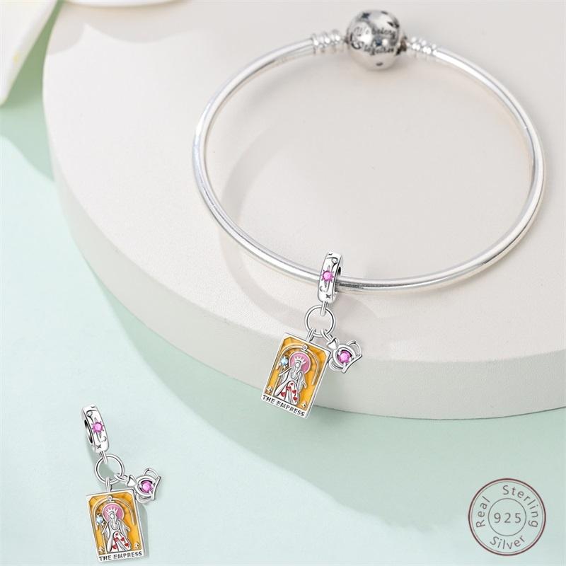 Hot 100 Copper Tarot Queen Shining Zircon Bead Charms 3mm Do It Yourself Holiday Exquisite Jewellery Gift Making