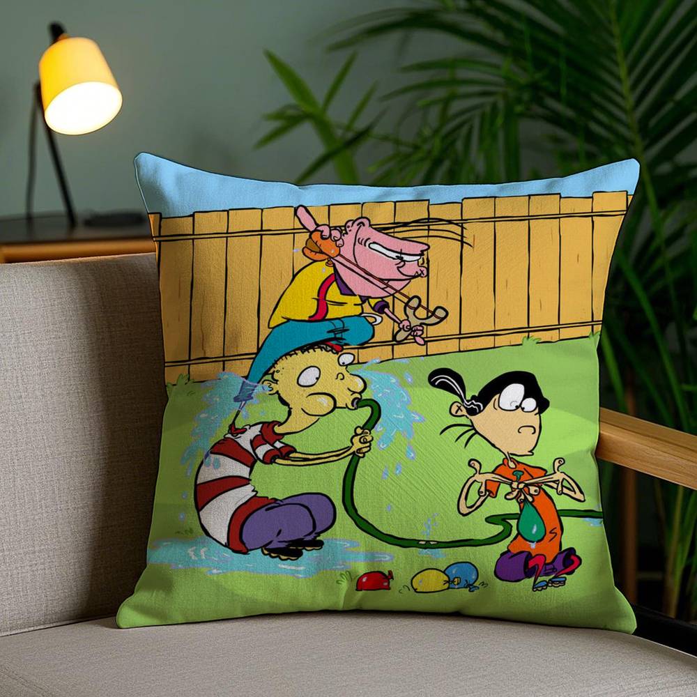 E-Ed Edd N Eddy Pillow Case Home Dorm Chair Back Short Plush Double-sided Printing Office Nap Time Cushion Cover