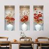 Yousheng 3D Vase Wall Sticker PVC Flower Vase Wall Decal Peel And Stick Removable Wall Art for Bedroom Living Room Kitchen Entrance Backdrop