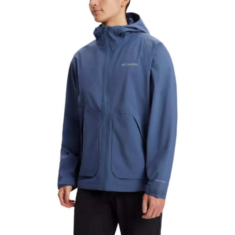Columbia Hooded Logo Print Zipper Design Jacket Men jackets Blue WE0505-478