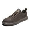 Four seasons versatile casual board shoes men's low-top leather casual shoes black lace-up retro daily workwear men's shoes autumn and winter