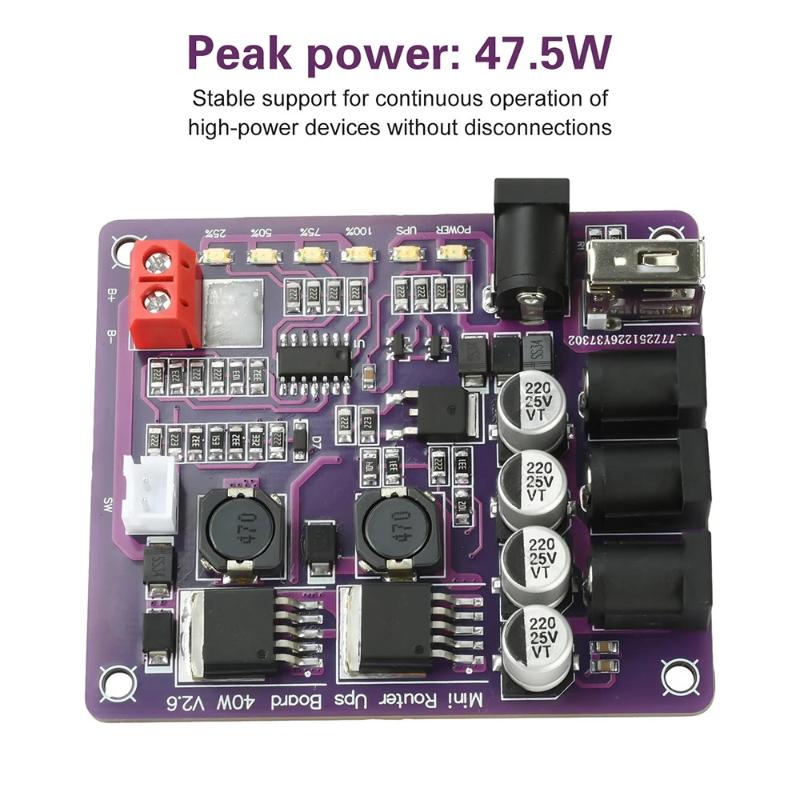 Mini Router Ups Board 40W Battery Charging Board 5V 9V 12V Output Uninterruptible Power Supply Board For Router Backup Power