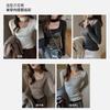 Womens Semi-Turtleneck Long Sleeve Top Soft Faux Wool Knit Base Layer Slim Fit Casual Korean Style