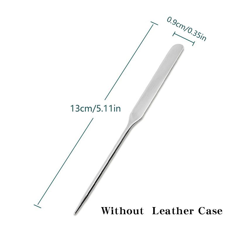 

Нержавеющая сталь двойной головки шпатель для тонера макияжа с PU мешком палочка для смешивания S серебряный