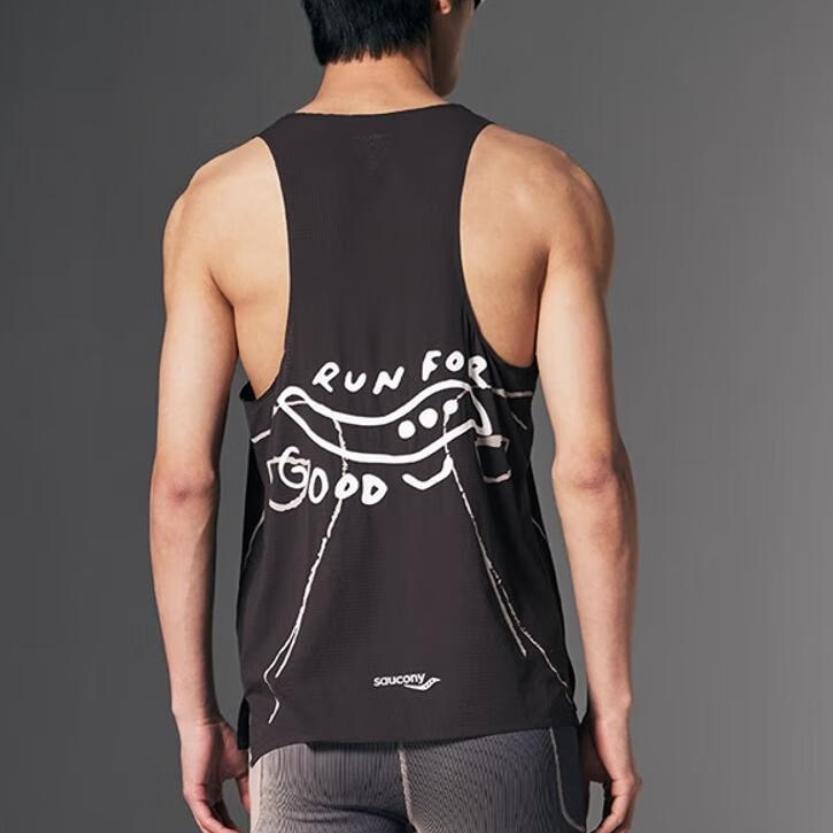 Saucony Tank Tops Unisex Black Crew Neck Moderate Other SA2259TK41C-CO086