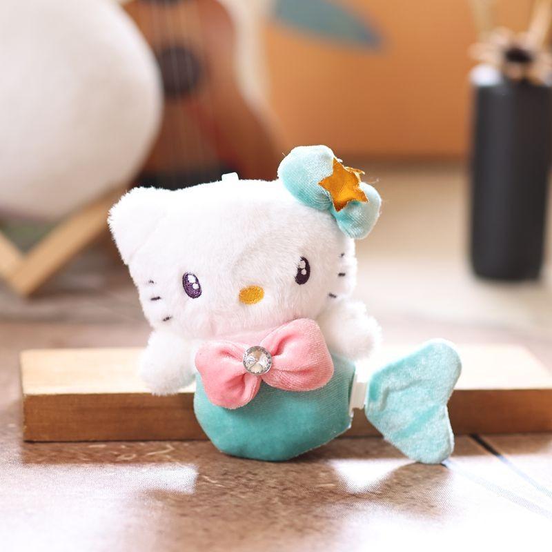 Cute Hellokitty Plush Keychain With Tail For Bags And Gifts