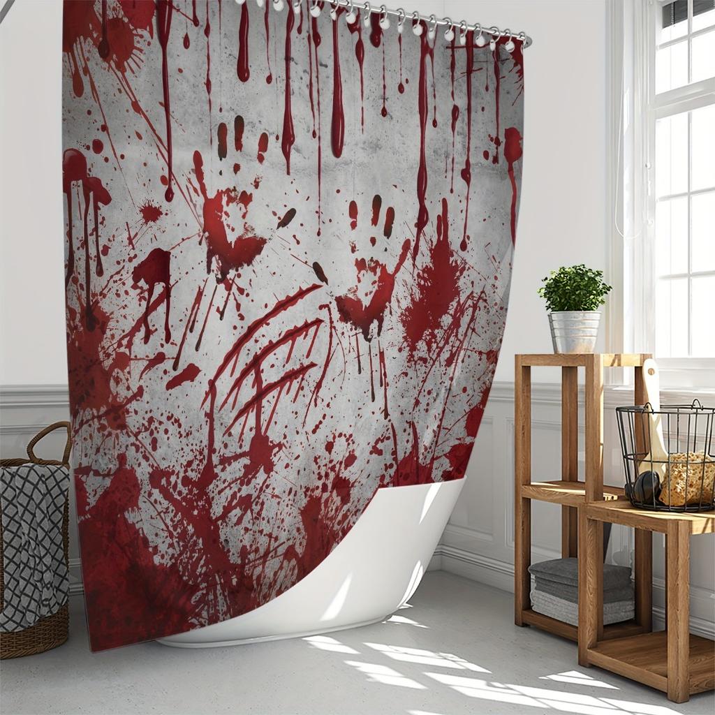 1/4Pcs Halloween Decoration Horror Bloody Pattern Shower Curtain Bathroom Decor Halloween Decoration Indoor Showr Curtain