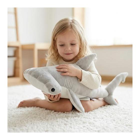 ZHONGXIN MADE Deep Sea Fish Simulation Hammerhead Shark Plush Toy 40cm Cute Shark Animal Stuffed Pillow Boys Girls Birthday Gift Simulation Series