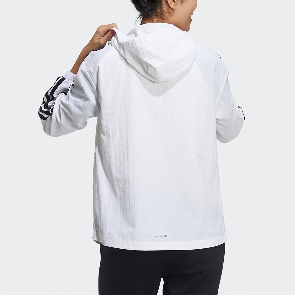 Adidas Neo Classic Three Stripes Sports Woven Hooded Jacket Women Jacket White GP5581