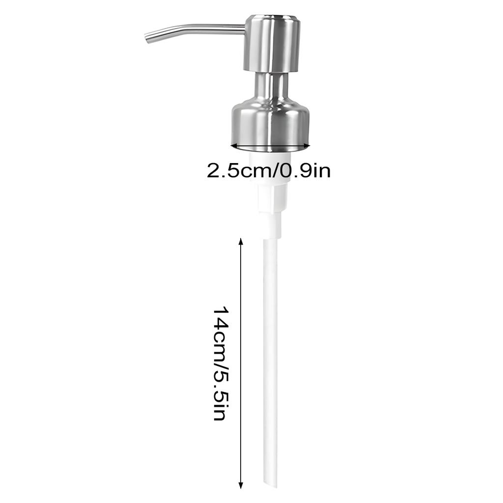 Leeseph Soap Dispenser Pump Head, 304 Stainless Steel Brushed Finish Pump Head 2.5cm Neck Size, Replacement for Kitchen Bathroom