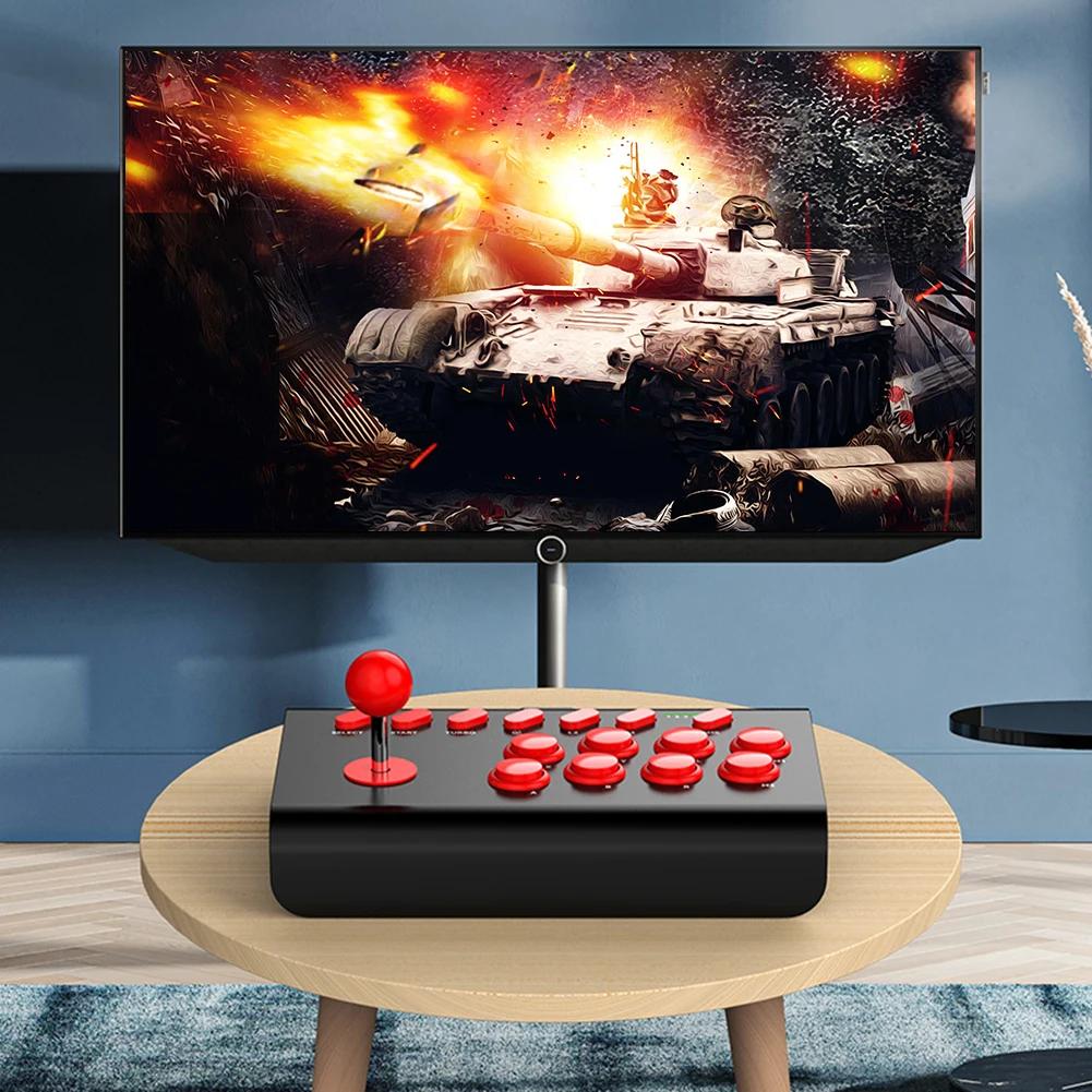 6In1 Retro Arcade Console Game Joystick Rocker Wireless Bluetooth Wired 2.4G Fighting Controller for Nintendo Switch PS4 PS3 PC