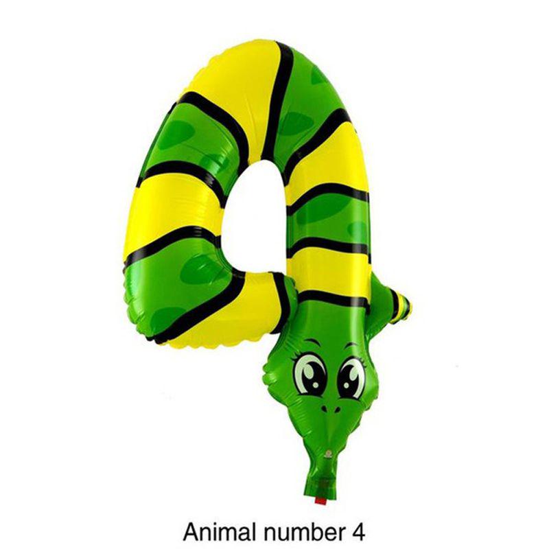 Premium Self Inflating 16 Inch Foil Number Balloon Happy Birthday Large Animal Design