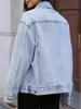 European & American Women's Fashion Denim Jacket with Lapel and Long Sleeves (2025)