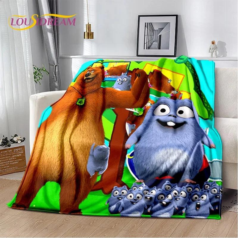 Cartoon Grizzy and The Lemmings Soft Flannel Blanket for Beds Bedroom Sofa Picnic,Throw Blanket for Cover Outdoors Leisure Gift