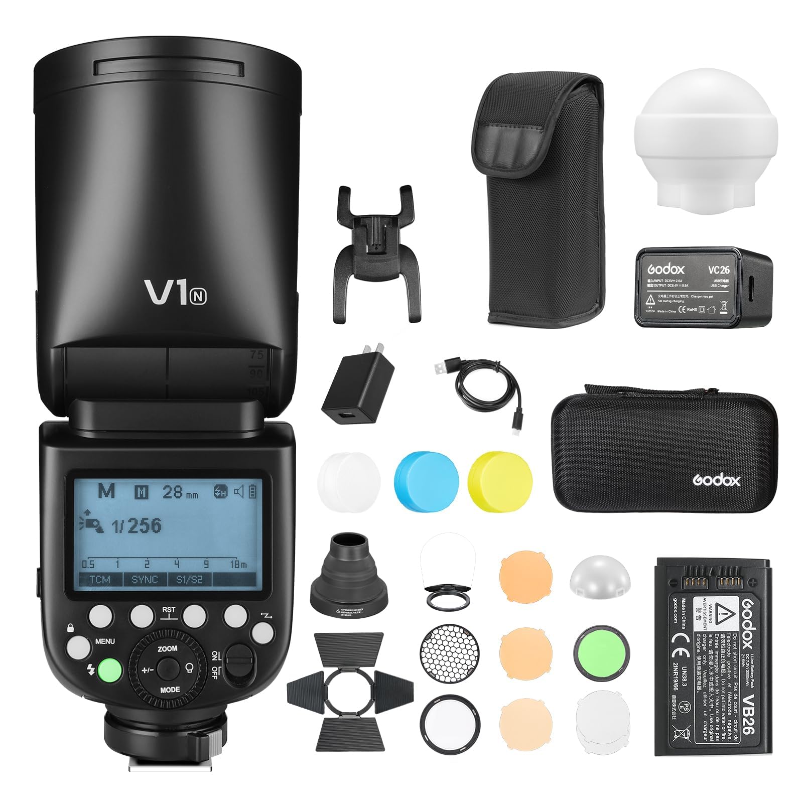 

GODOX V1 TTL Compatible Round Flash for Nikon Accessory Kit Eligible invoice available Built-in AK-R1 AK-R22 (V1-N)