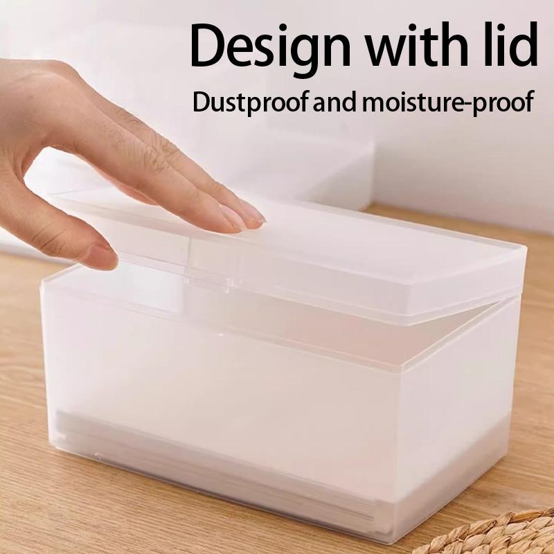 White & Transparent Desktop Storage Box Pos Collection Box Jewelry Container Id Card Organizer