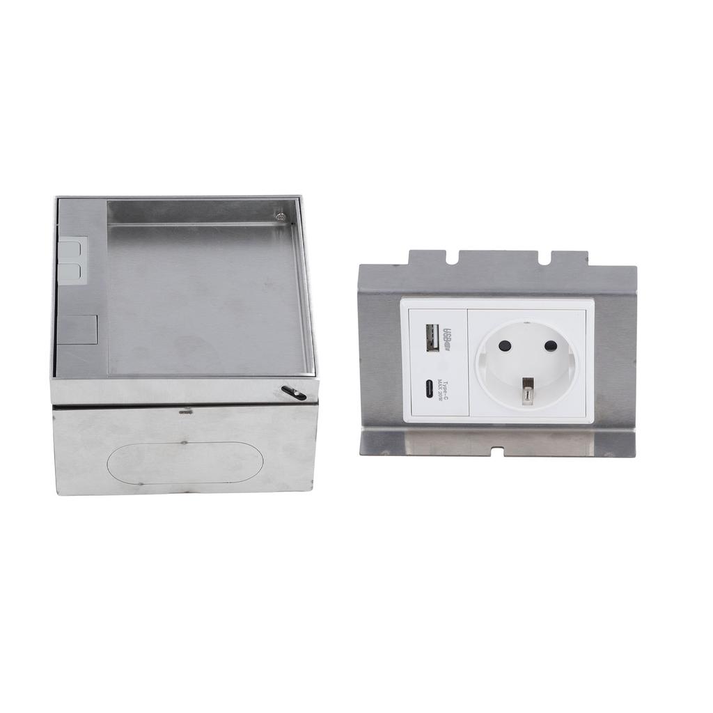 Recessed Floor Socket 2 Prong Outlet USB and Type C Ports Waterproof Concealed Electrical Outlet