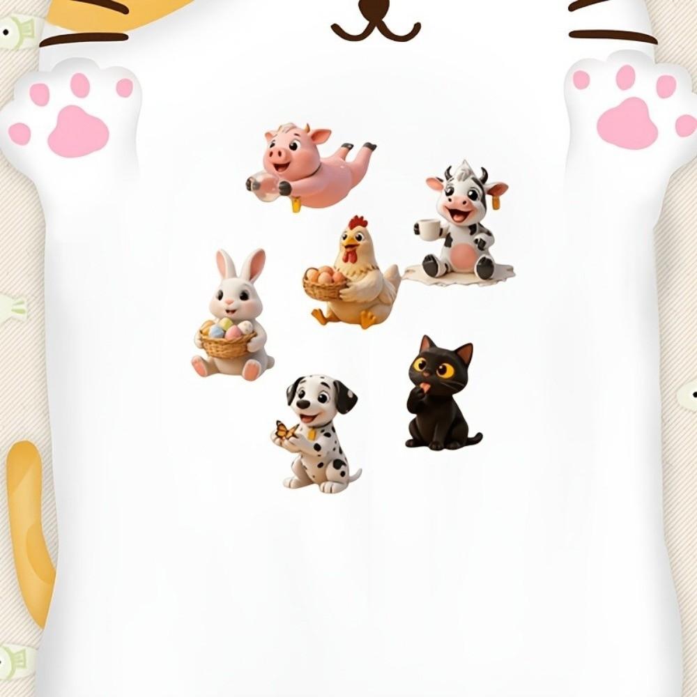 6pcs 2D Flat Dog Cat Fridge Magnets Acrylic Fridge Decor Magnetic Refrigerator Stickers  Home Decor