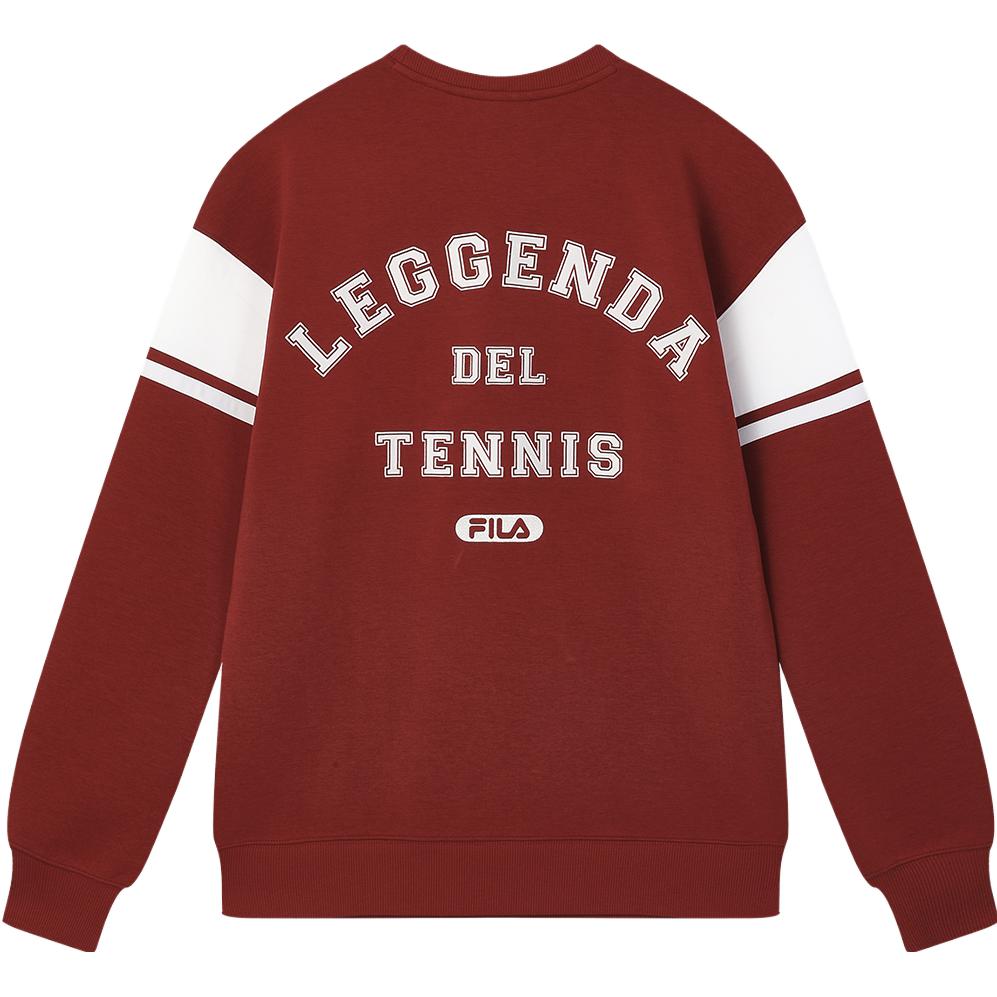 Fila 2023 Winter New Knitted Pullover Casual Trend Spliced Round Neck American Sweatshirt Men Sweatshirt Red F11M349203F-RD