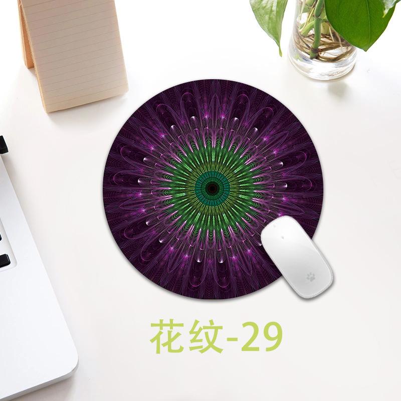 Ethnic Style Pattern Round Small Creative Thickened Mouse Pad Keyboard Pad Office Cup Table Mat Production