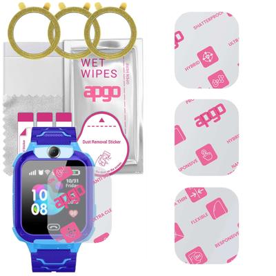3x apgo Ultra-Clear Hybrid ochranné sklo kompatibilní s Smartwatch dla dzieci Q12, flexibilní nano sklo, skvělá náhrada za tvrzené sklo, scra