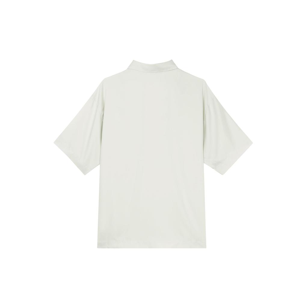 Nike Embroidered Logo Short Sleeve Button-Up Shirt Men Tops Light-Green HJ3956-091