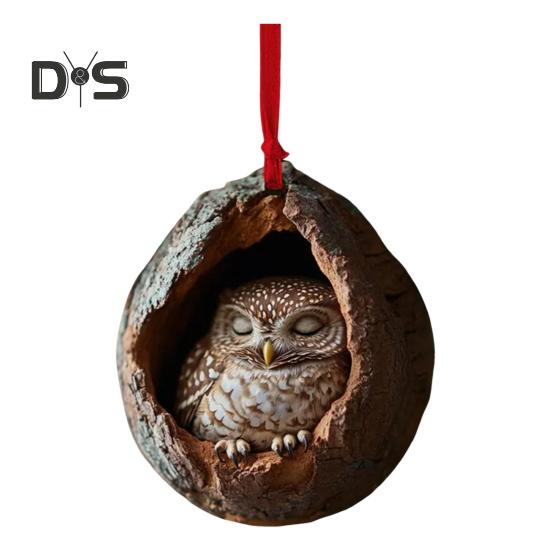 

Рождественское украшение в виде животного, мультяшное лесное животное, подвесное украшение, 2D, плоская акриловая подвеска для декора рождественской елки Z