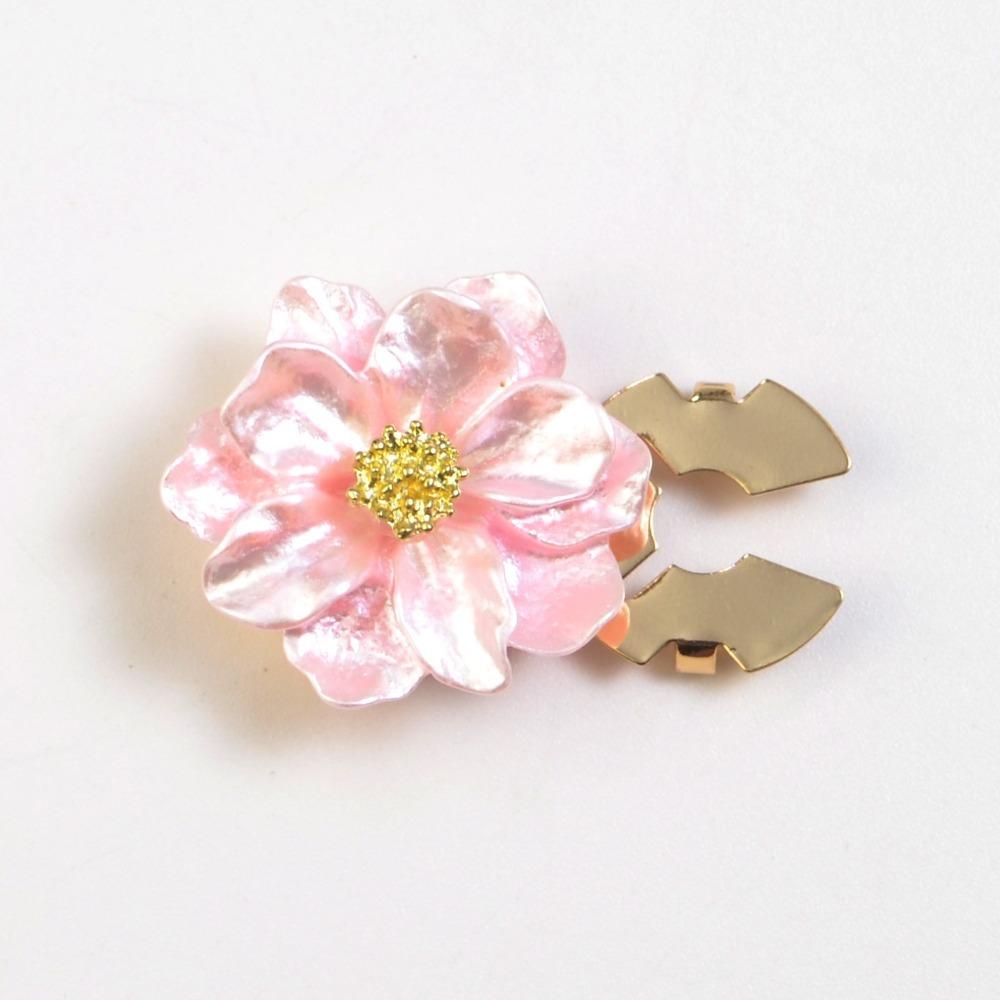Flower Shape Button Covers Clothing Decoration Flower Button Covers Pearl Sleeve Button Clip Cloth