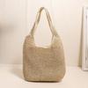 One New Large-capacity Shoulder Straw Woven Bag, Simple Straw Bag Woven Bag, Holiday Beach Bag Casual Women's Bag