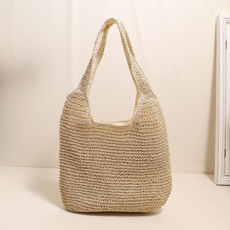 One New Large-capacity Shoulder Straw Woven Bag, Simple Straw Bag Woven Bag, Holiday Beach Bag Casual Women's Bag