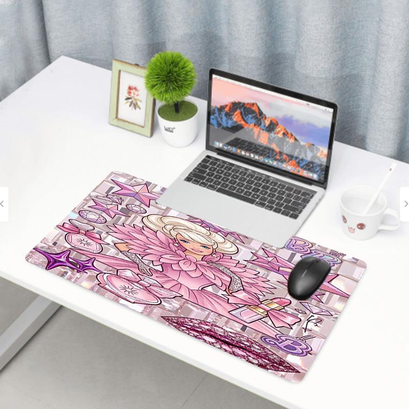 Barbie Print Mouse Pad, Anti‑Slip Desktop keyboard Mat, for PC Laptop Gaming Working Daily Use, Cool Festival Surprise Gift