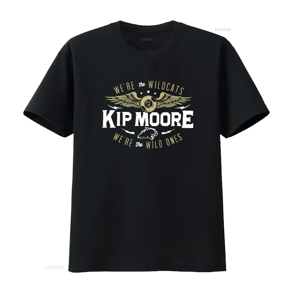 Unisexs Kip Moore Were The Wild Ones T Shirt Medium Black With Wildcats Wings And Panther Print Vintage Washed